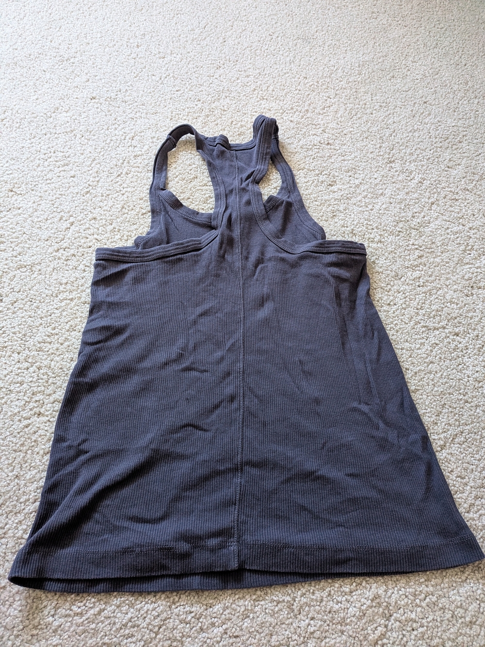 SET Active Ribbed Racerback Tank Top - Charcoal - Picture 2 of 5